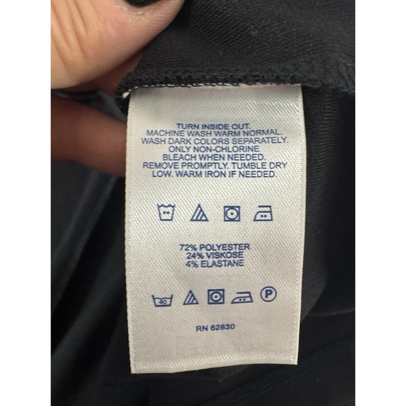 Lands End Womens 18 Black Ponte Knit Swing Midi Stretch Comfort Office Staple - Picture 6 of 9